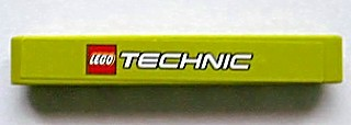 32524pb008 - Technic, Liftarm Thick 1 x 7 with LEGO TECHNIC Logo on Lime Background Pattern (Sticker) - Set 8256