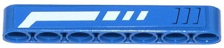 32524pb014L - Technic, Liftarm Thick 1 x 7 with White Broken Stripe and 3 Air Intakes Pattern Model Left Side (Sticker) - Set 42023