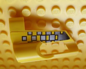 32528pb17 - Technic, Panel Fairing # 6 Small Short, Large Hole, Side A with Silver Checkered Pattern (Sticker) - Set 8240