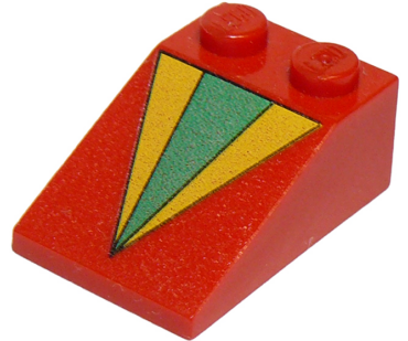 3298pb027 - Slope 33 3 x 2 with Green and Yellow Triangle Pattern