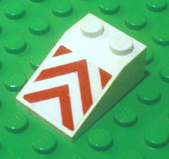 3298pb042 - Slope 33 3 x 2 with Red Chevron Stripes Pattern (Sticker) - Set 7894