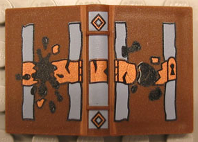 33009pb001 - Minifigure, Utensil Book 2 x 3 with Lock and Soiled Spots Pattern - Tom Riddle's Diary