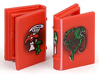 33009px2 - Minifigure, Utensil Book 2 x 3 with Mushrooms and Vine Pattern