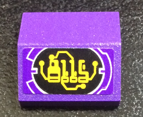 3300pb02 - Slope 33 2 x 2 Double with Yellow '8115' Circuitry on Black Background Pattern (Sticker) - Set 8115