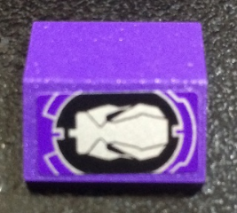 3300pb03 - Slope 33 2 x 2 Double with Silver Skull on Black Background Pattern (Sticker) - Set 8115