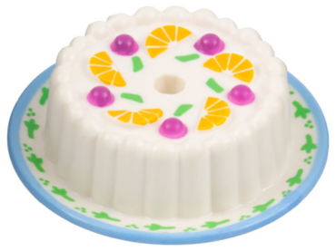 33013pb03 - Cake with Dark Pink Cherries and Orange Wedges Pattern