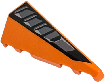 3505pb10 - Wedge 5 x 2 Right with Black, Dark Silver and Silver Air Vent Pattern