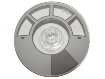 35394pb002 - Dish 4 x 4 Inverted (Radar) with Open Stud with Light Bluish Gray and Dark Bluish Gray Radial Millennium Falcon Cockpit Pattern