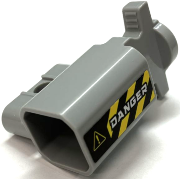 35456pb004 - Projectile Launcher Part, Net Shooter Canister with White 'DANGER', Black and Yellow Danger Stripes and Exclamation Mark in Triangle Pattern (Sticker) - Set 75940