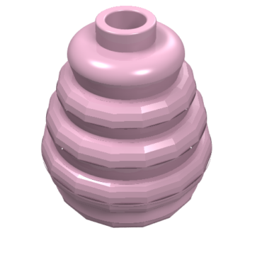 35574 - Cone 2 x 2 x 1 2/3 with Stacked Rings (Beehive / Cotton Candy)