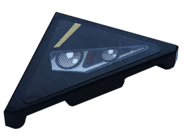 35787pb009L - Tile, Modified 2 x 2 Triangular with Gold Stripe, Headlight Pattern Model Left Side (Sticker) - Set 76899