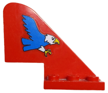 3587pb01 - Tail with Rounded Top with Blue Eagle Pattern on Both Sides (Stickers) - Sets 6345 / 6615