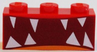 3622pb059 - Brick 1 x 3 with Teeth Pattern (Super Angry Kitty)