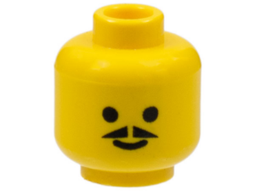 3626p03 - Minifigure, Head Standard Grin with Pointed Moustache Pattern