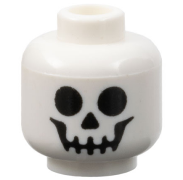 3626pb0001 - Minifigure, Head with Black Standard Skull Pattern