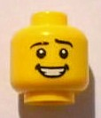 3626pb0716 - Minifigure, Head Black Eyebrows, White Pupils, Open Mouth Smile with Teeth Pattern