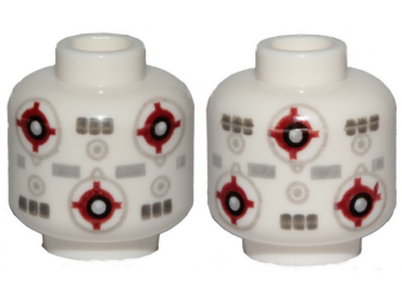 3626pb2524 - Minifigure, Head without Face with SW Marksman-H Training Remote Droid Pattern - Hollow Stud