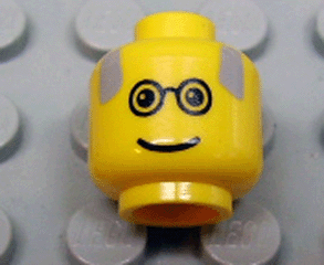 3626px18 - Minifigure, Head Glasses with Gray Balding Hair Pattern