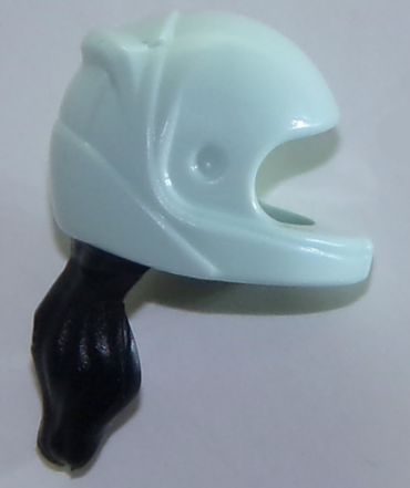 36293pb02 - Mini Doll, Hair Combo, Hat with Hair, Racing Helmet with Molded Flexible Rubber Black Hair Ponytail Pattern