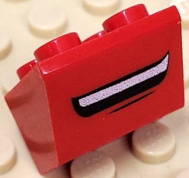 3660pb012 - Slope, Inverted 45 2 x 2 with Flat Bottom Pin with Smiling Mouth Pattern
