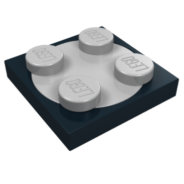 3680c01 - Turntable 2 x 2 Plate with Light Gray Top (3680 / 3679)