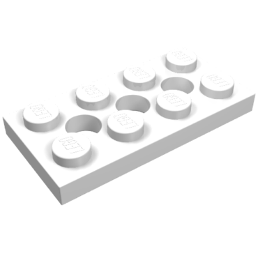 3709 - Technic, Plate 2 x 4 with 3 Holes