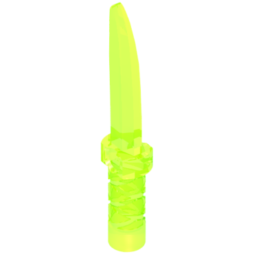 37341b - Minifigure, Weapon Knife with Flat Hilt End and Curved Blade, Cross Hatched Grip