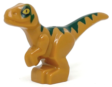 37829pb08 - Dinosaur Baby Standing with Dark Green Markings and Yellow Eyes Pattern (Jurassic World Echo)