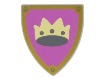 3846pb060 - Minifigure, Shield Triangular with Crown on Light Purple Background with Gold Border Pattern