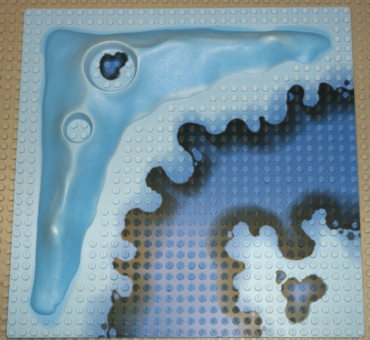 3947bpx1 - Baseplate, Raised 32 x 32 Crater Plate with Crater Studs and Underwater Pattern