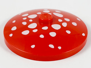 3960pb006 - Dish 4 x 4 Inverted (Radar) with Solid Stud with White Spots (Mushroom Top) Pattern