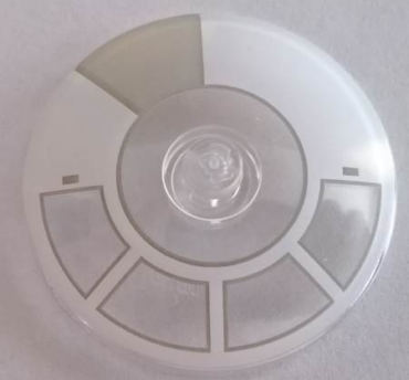 3960pb050 - Dish 4 x 4 Inverted (Radar) with Solid Stud with White and Light Bluish Gray Radial Millennium Falcon Cockpit Pattern