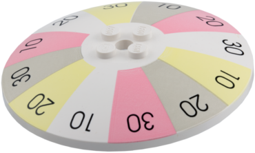 3961px2 - Dish 8 x 8 Inverted (Radar) with Black '10', '20', and '30' on Wheel of Fortune Pattern