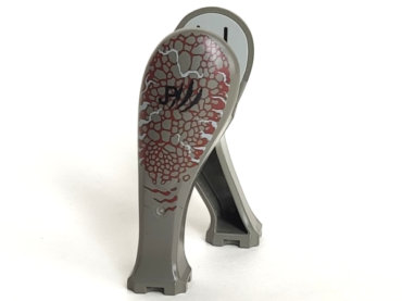 40382c01pb05 - Dinosaur / Elephant Legs Long with Light Gray Middle Section with Dark Red Scales and Stylized Black 'JPIII' Pattern