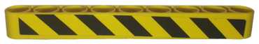 40490pb042R - Technic, Liftarm Thick 1 x 9 with Black and Yellow Danger Stripes Pattern Model Right Side (Sticker) - Set 9397