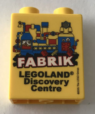 4066pb760 - Duplo, Brick 1 x 2 x 2 with Legoland Discovery Centre FABRIK 2015 Pattern