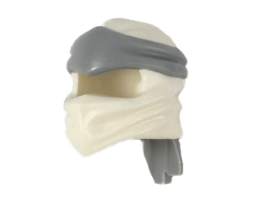 40925pb06 - Minifigure, Headgear Ninjago Wrap Type 4 with Molded Light Bluish Gray Headband Pattern
