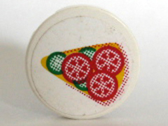 4150pb056 - Tile, Round 2 x 2 with Pizza Slice Pattern (Sticker) - Sets 5875 / 5876