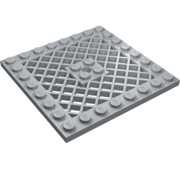 4151b - Plate, Modified 8 x 8 with Grille and Hole in Center