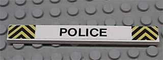 4162pb001 - Tile 1 x 8 with 'POLICE' and Black and Yellow Danger Stripes Pattern (Sticker) - Set 6676
