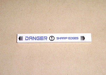 4162pb011 - Tile 1 x 8 with 'DANGER SHARP EDGES' Pattern (Sticker) - Set 7700