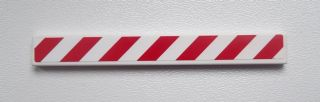 4162pb097L - Tile 1 x 8 with Red and White Danger Stripes Pattern Model Left Side (Sticker) - Set 60017