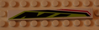 4162pb122R - Tile 1 x 8 with Long Black and Red Lines on Lime Background Pattern Model Right Side (Sticker) - Set 8897