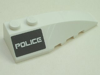 41747pb027 - Wedge 6 x 2 Right with 'POLICE' on Black Background Pattern (Sticker) - Set 5980