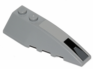 41747pb055 - Wedge 6 x 2 Right with Black Rectangle and Dark Bluish Gray Trapezoid Pattern (Sticker) - Set 75022