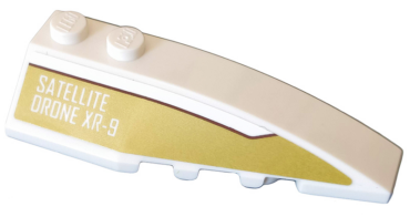 41747pb084 - Wedge 6 x 2 Right with 'SATELLITE DRONE XR-9' on Gold Background Pattern (Sticker) - Set 75970