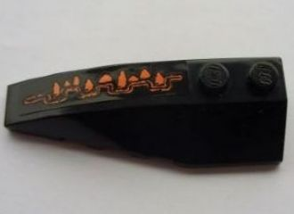 41748pb042 - Wedge 6 x 2 Left with Short Orange Claw Pattern (Sticker) - Set 8076