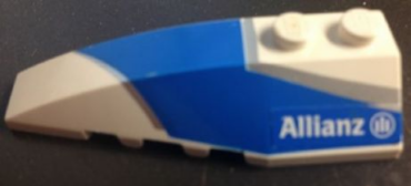 41748pb060 - Wedge 6 x 2 Left with Blue and Silver Wraparound Pattern, with Allianz Logo Pattern (Sticker) - Set 8374