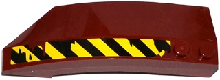 41749pb022 - Wedge 8 x 3 x 2 Open Right with Worn Black and Yellow Danger Stripes Pattern (Sticker) - Set 70735