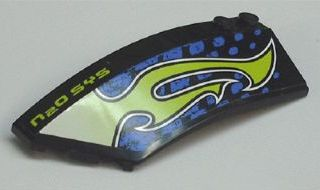 41750pb010 - Wedge 8 x 3 x 2 Open Left with 'N2O SYS' and Lime Flames Pattern (Stickers) - Set 8139